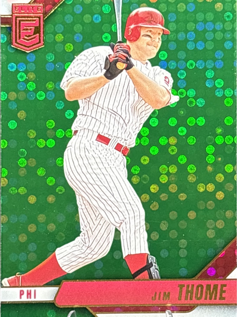 Panini Elite Jim Thome Trading Card Green Holo Shimmer